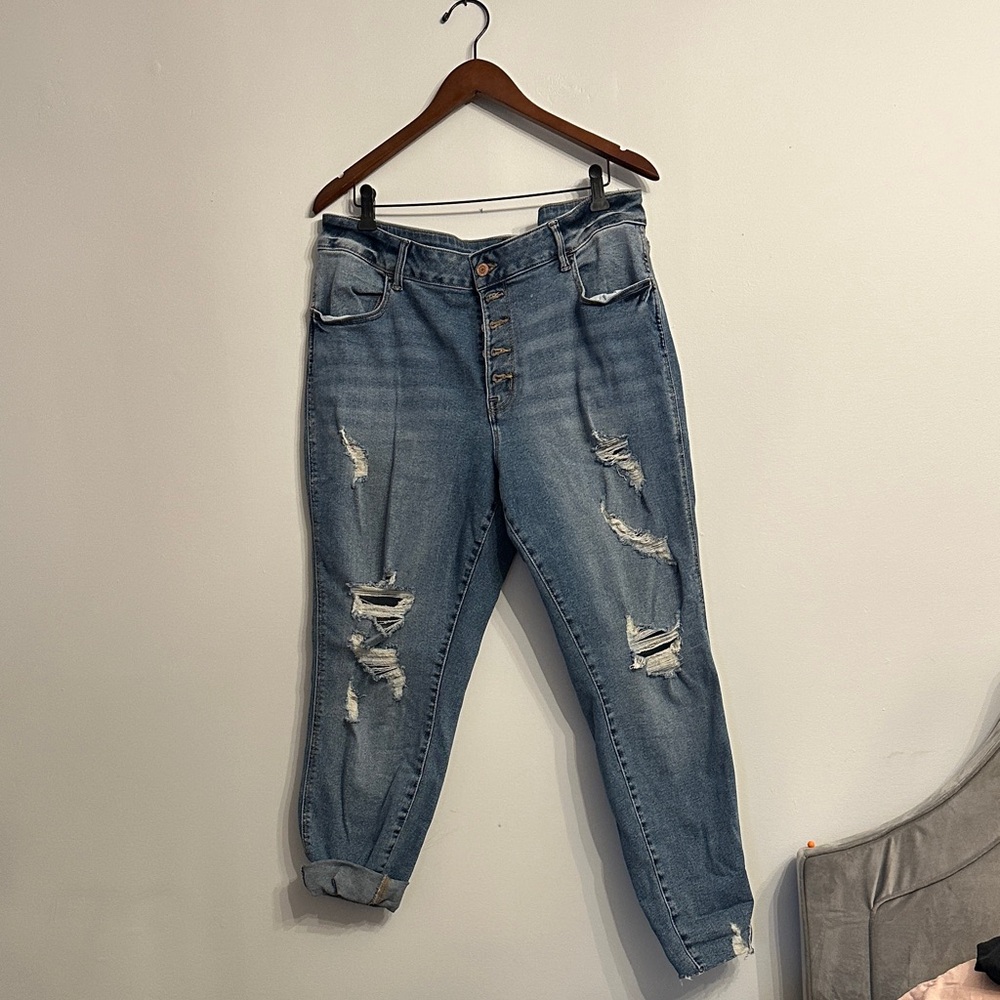 Size 18w plus size Stylish Blue Distressed Women Jeans
